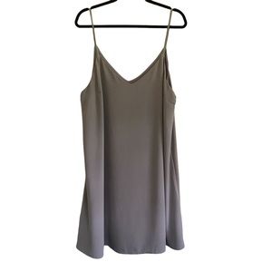 Silver Grey SHEIN Curve V Neck Sleeveless Mini Slip Dress
